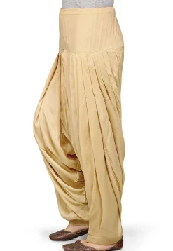 Plain Rayon Patiala in Beige