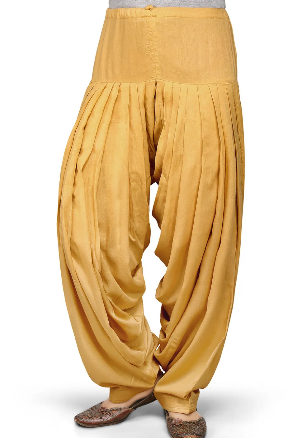 Plain Rayon Patiala in Beige