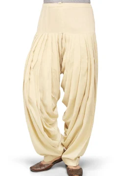 Plain Rayon Patiala in Light Beige