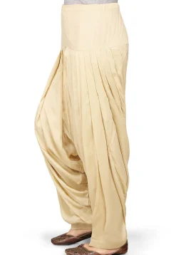 Plain Rayon Patiala in Light Beige