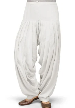 Plain Rayon Patiala in Off White