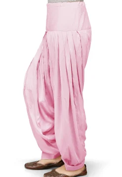 Plain Rayon Patiala in Pink