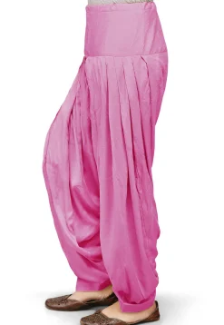 Plain Rayon Patiala in Pink