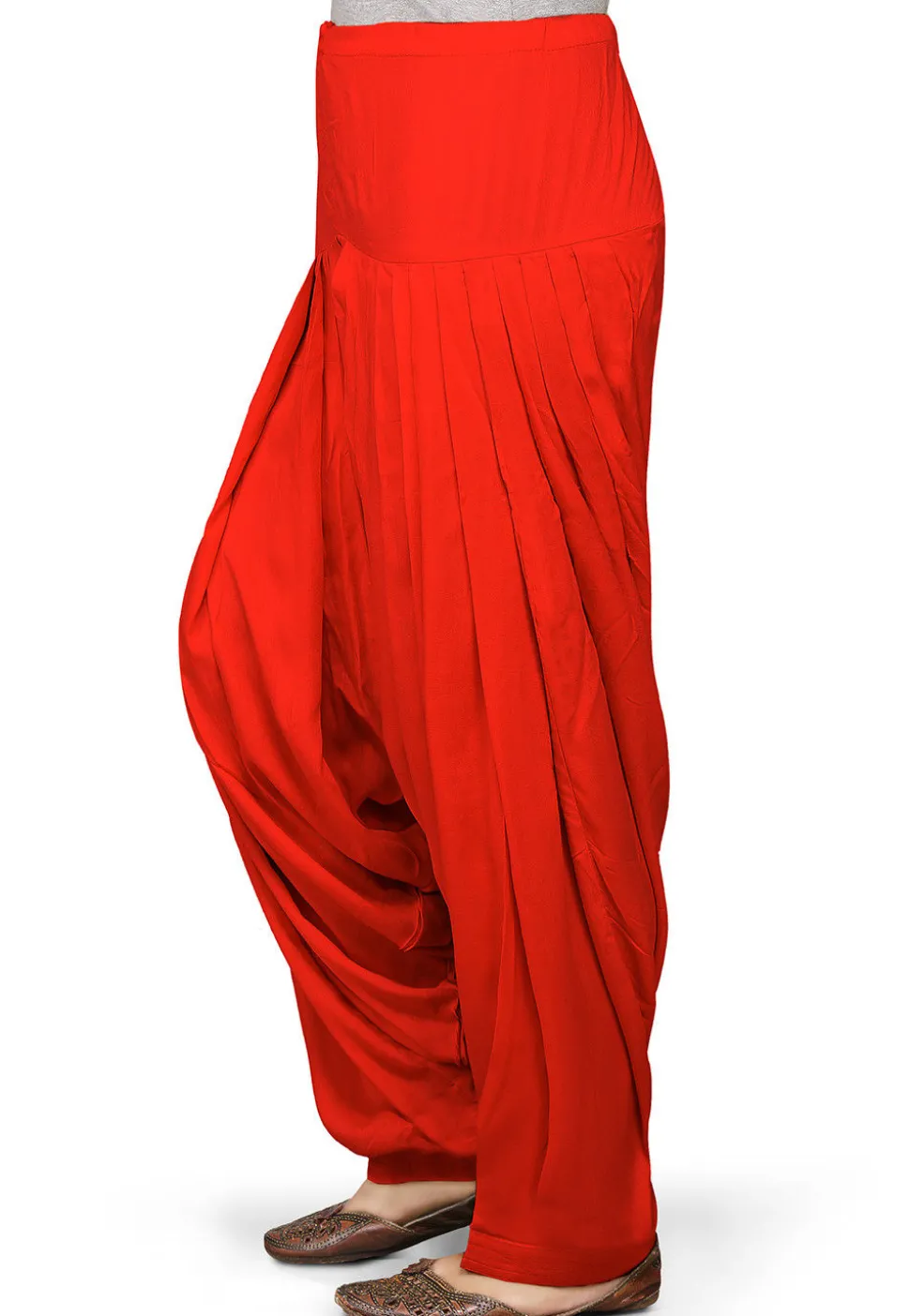 Plain Rayon Patiala in Red