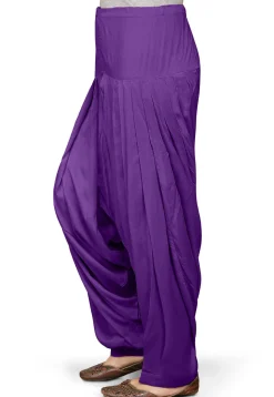 Plain Rayon Patiala in Violet