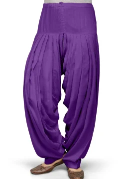 Plain Rayon Patiala in Violet