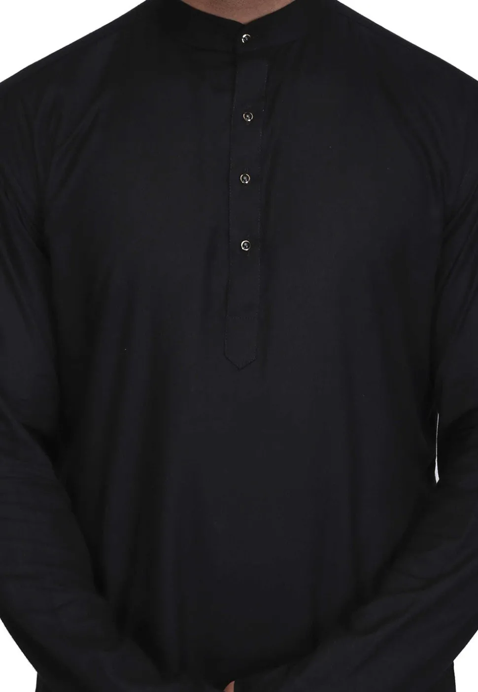 Plain Rayon Straight Kurta in Black