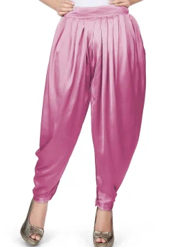 Plain Satin Dhoti Pant in Pink