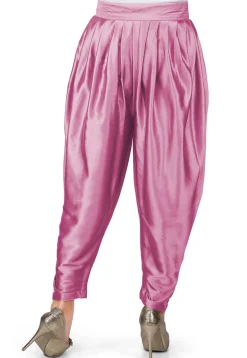 Plain Satin Dhoti Pant in Pink