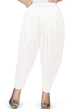 Plain Satin Dhoti Pant in White