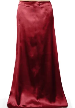 Plain Satin Readymade Petticoat in Maroon