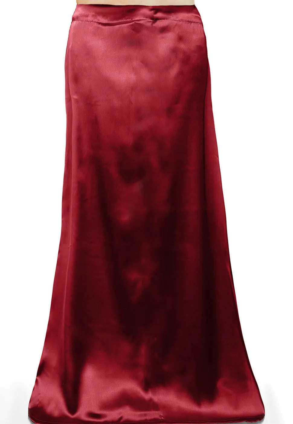 Plain Satin Readymade Petticoat in Maroon