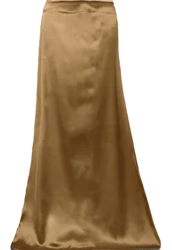 Plain Satin Readymade Petticoat in Light Brown