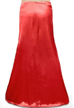 Plain Satin Readymade Petticoat in Red