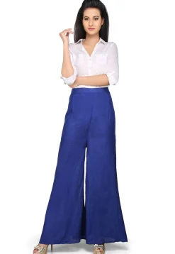 Plain Shantoon Palazzo in Blue