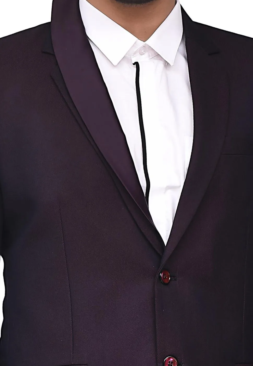 Plain Terry Rayon Tuxedo in Wine