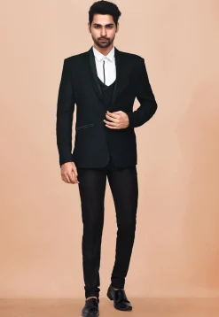 Plain Terry Rayon Tuxedo in Dark Green