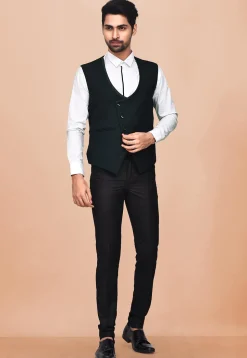 Plain Terry Rayon Tuxedo in Dark Green