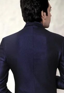 Plain Terry Rayon Tuxedo in Navy Blue