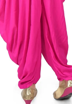 Plain Velvet Top with Dhoti Pant in Royal Blue
