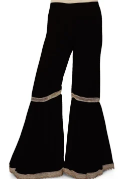 Pleated Georgette Sharara in Black