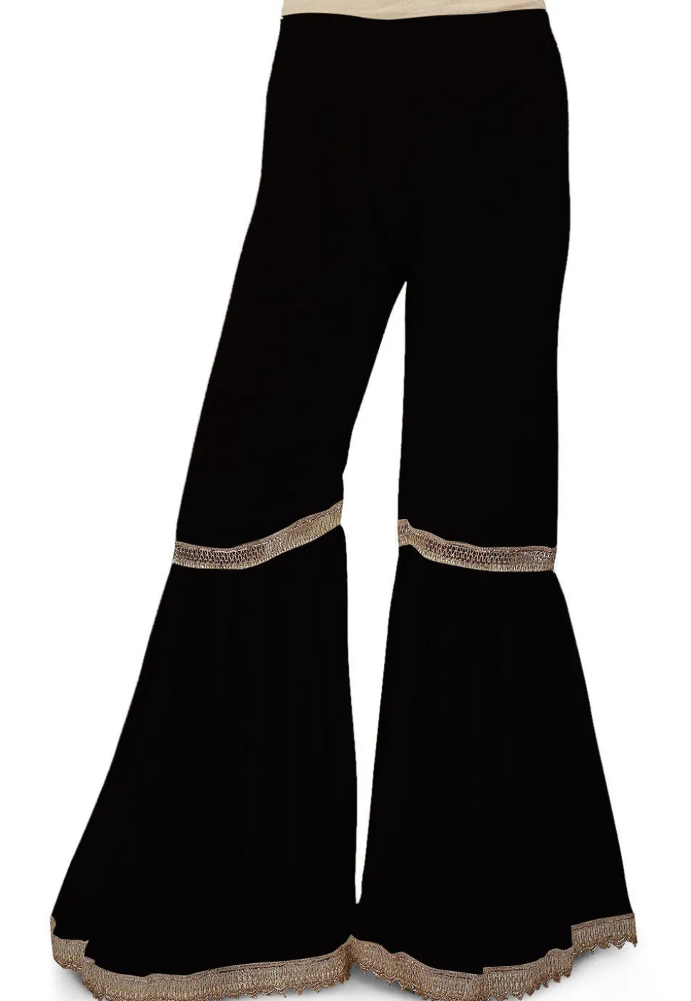 Pleated Georgette Sharara in Black