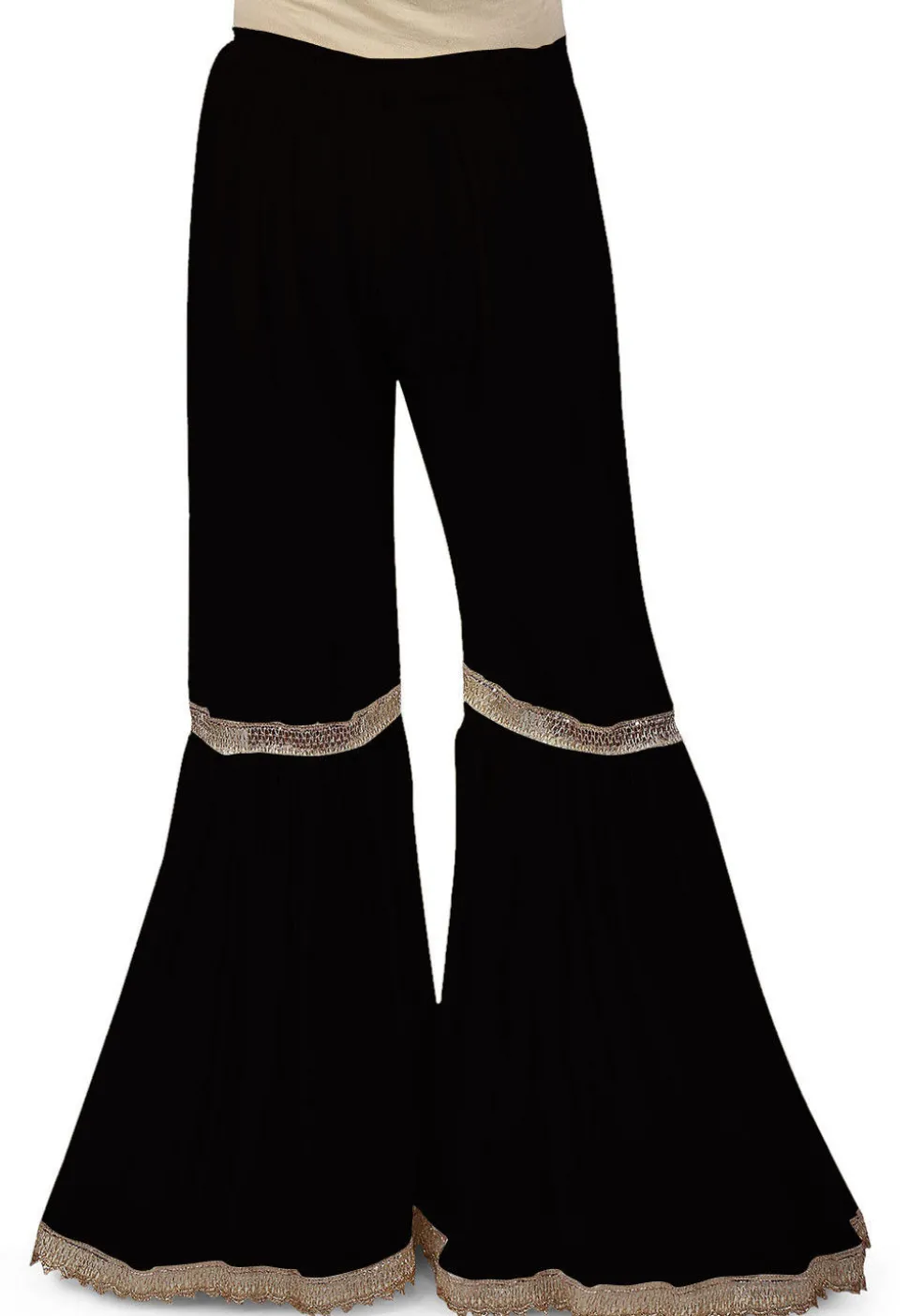 Pleated Georgette Sharara in Black