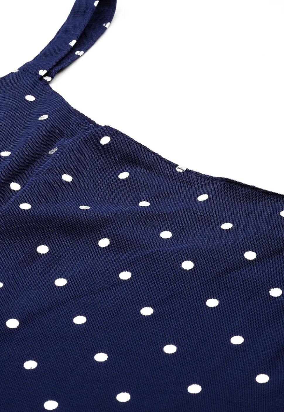 Polka Dot Printed Net Pakistani Suit in Navy Blue