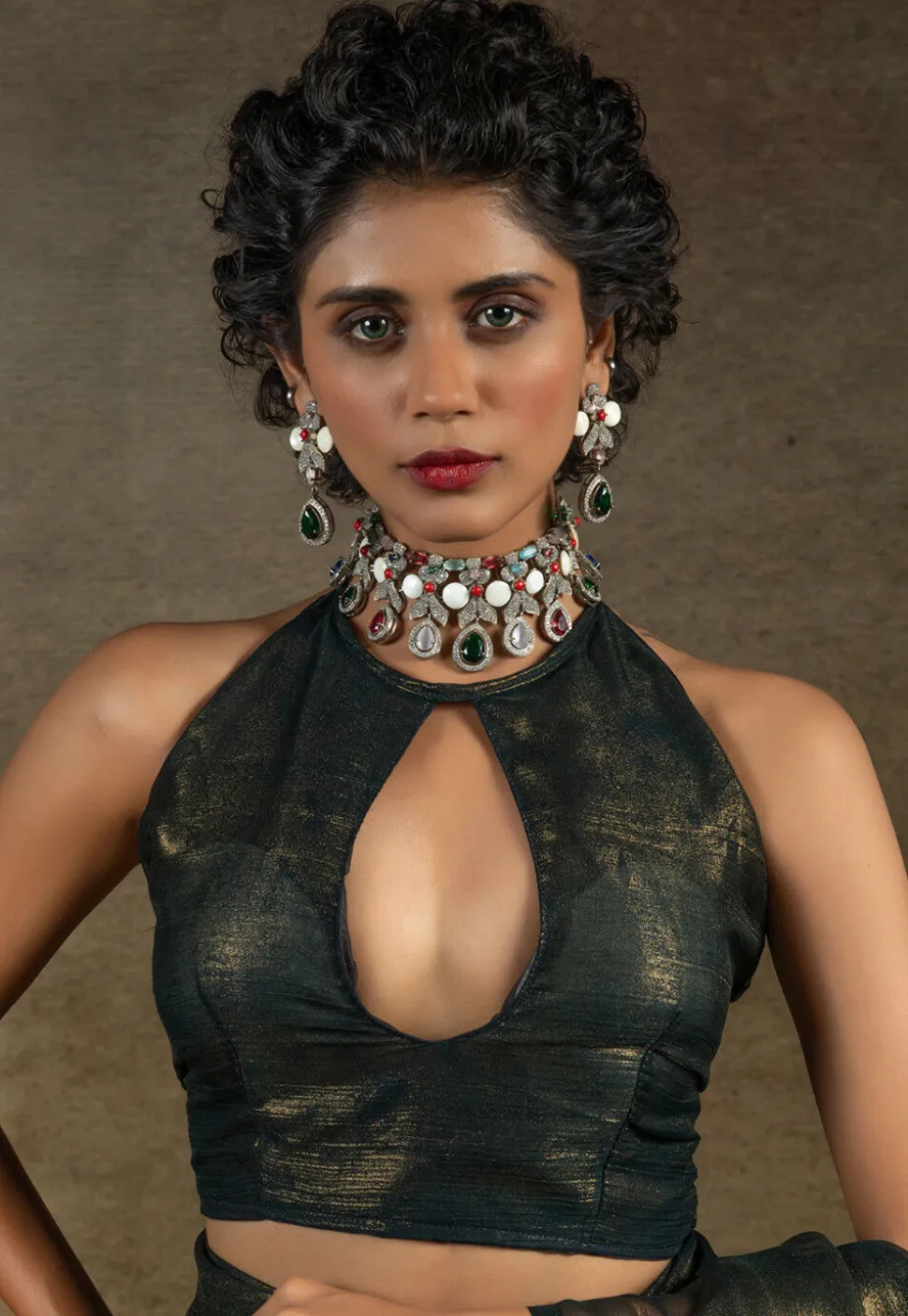 Pre Stitched Art Silk Saree in Black