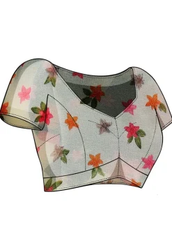 Pre Stitched Georgette Saree in Multicolor