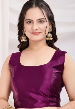Pre-stitched Georgette Saree in Purple