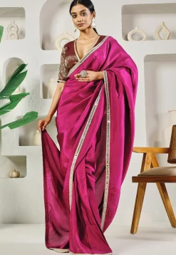 Pre-stitched Uppada Silk Saree in Purple