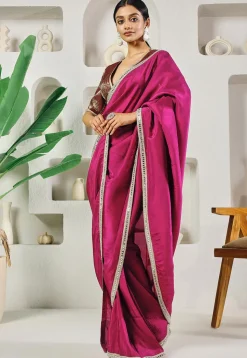 Pre-stitched Uppada Silk Saree in Purple