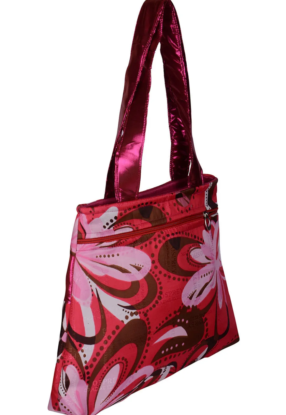 Printed Art Silk Hand Bag in Pink