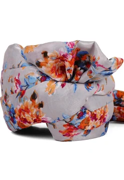 Printed Bhagalpuri Silk Turban in Light Grey