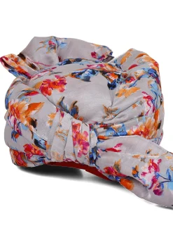 Printed Bhagalpuri Silk Turban in Light Grey