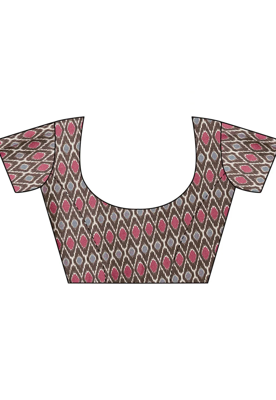 Printed Border Chiffon Saree in Pink