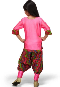 Printed Chanderi Salwar Set in Pink
