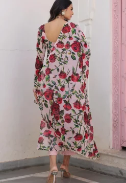 Printed Chiffon Pakistani Suit in Light Pink