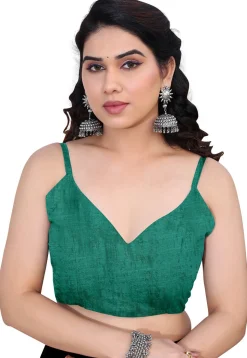 Printed Chiffon Saree in Teal Green