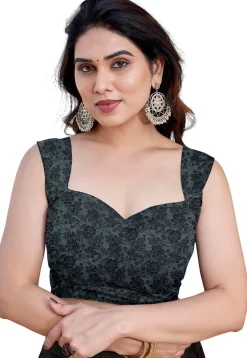 Printed Chiffon Saree in Black