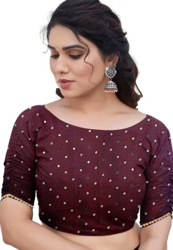 Printed Chiffon Saree in Maroon