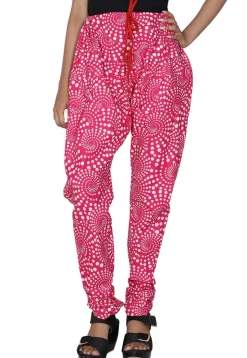 Printed Cotton Churidar in Pink