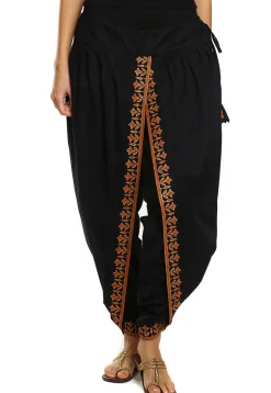 Printed Cotton Dhoti Pant in Black