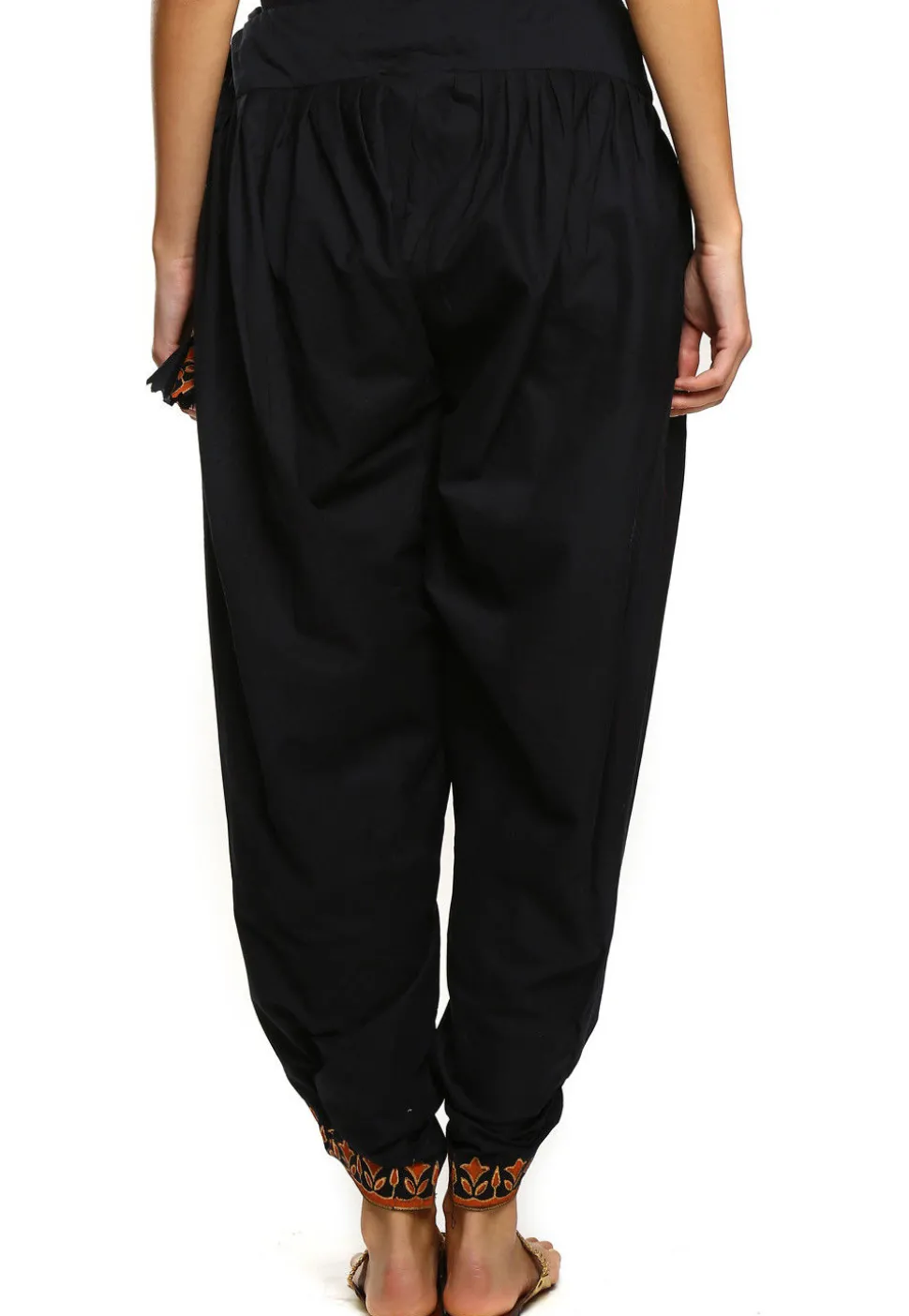 Printed Cotton Dhoti Pant in Black