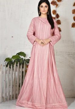 Printed Cotton Gown in Pink