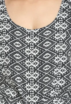 Printed Cotton Jumpsuit in Black and White