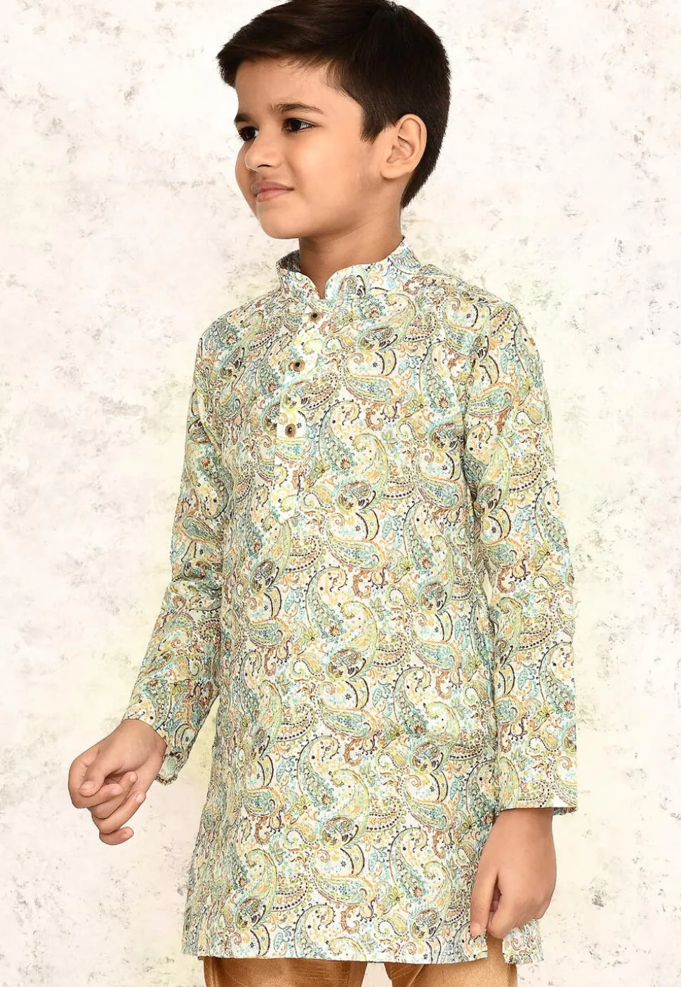 Printed Cotton Kurta in White