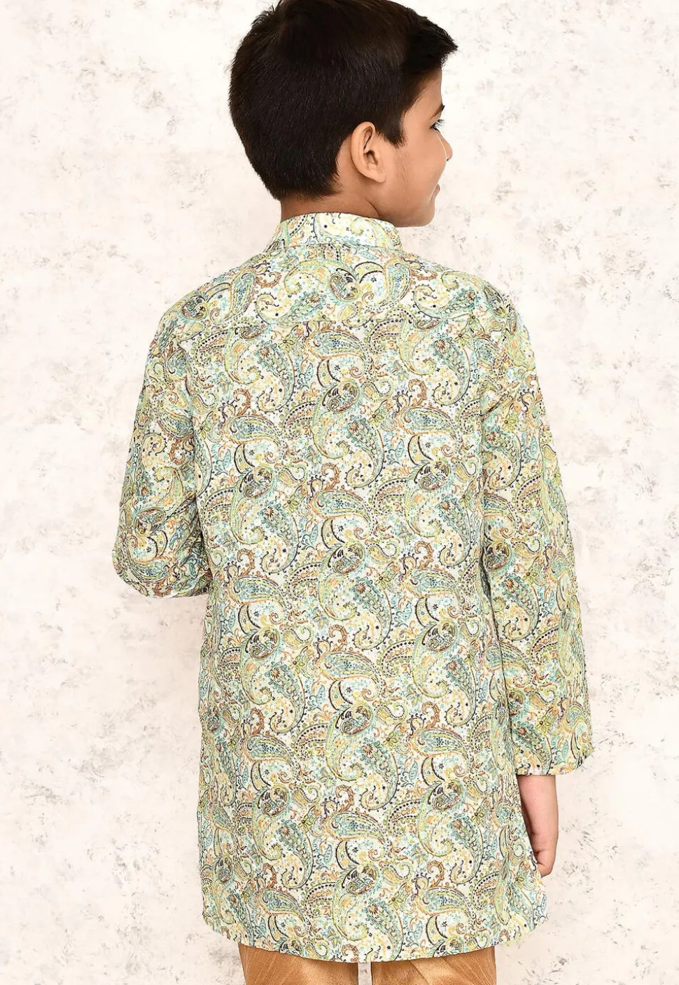 Printed Cotton Kurta in White