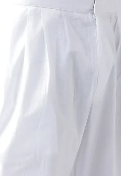 Printed Cotton Kurta Pajama in White